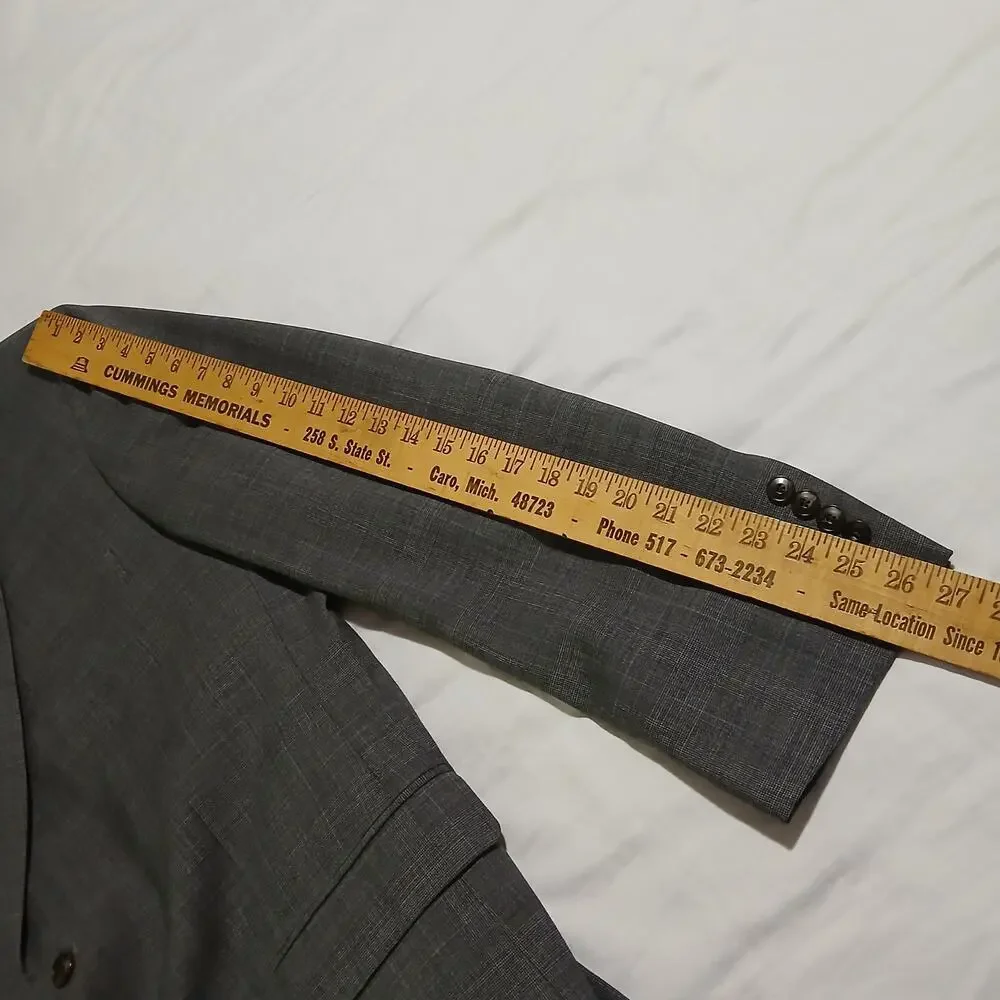 Jos.A.Bank Brrr Comfort blazer 48L Slate Grey Wool Tailored-Fit Plaid Classic